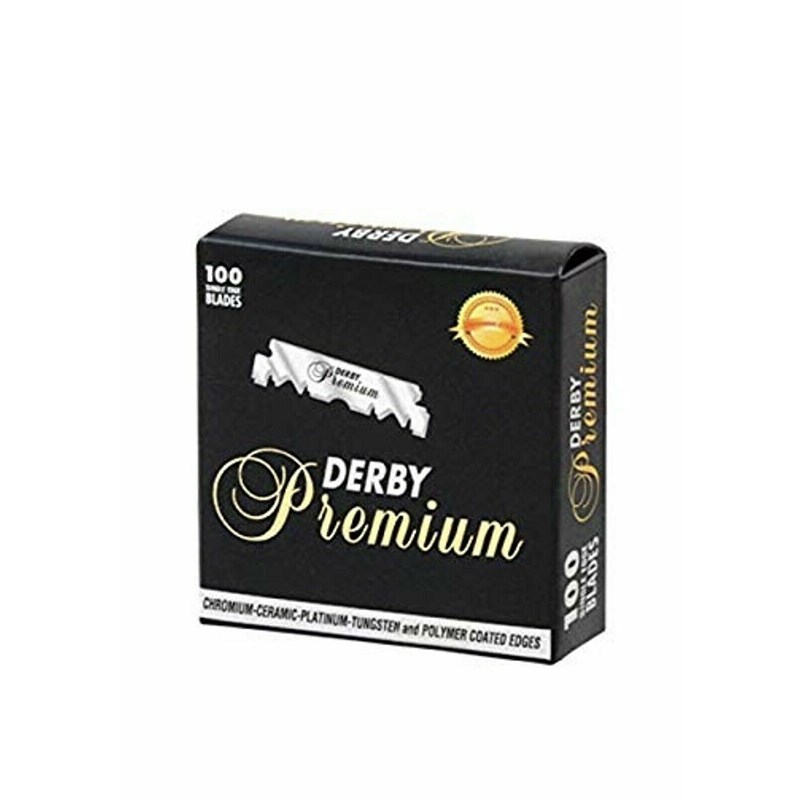 土耳其DERBY 德比刀片不锈钢单刃剃须修面刀片刮胡子100P片装黑金