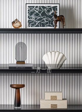 意式极简客厅电视壁龛餐边柜放格酒店别墅卧室书柜软装