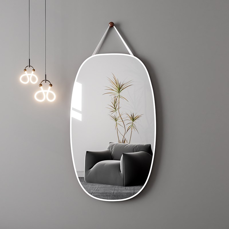 异形镜子全身镜不规则穿衣镜家用门后壁挂式挂墙免打孔贴墙试衣镜