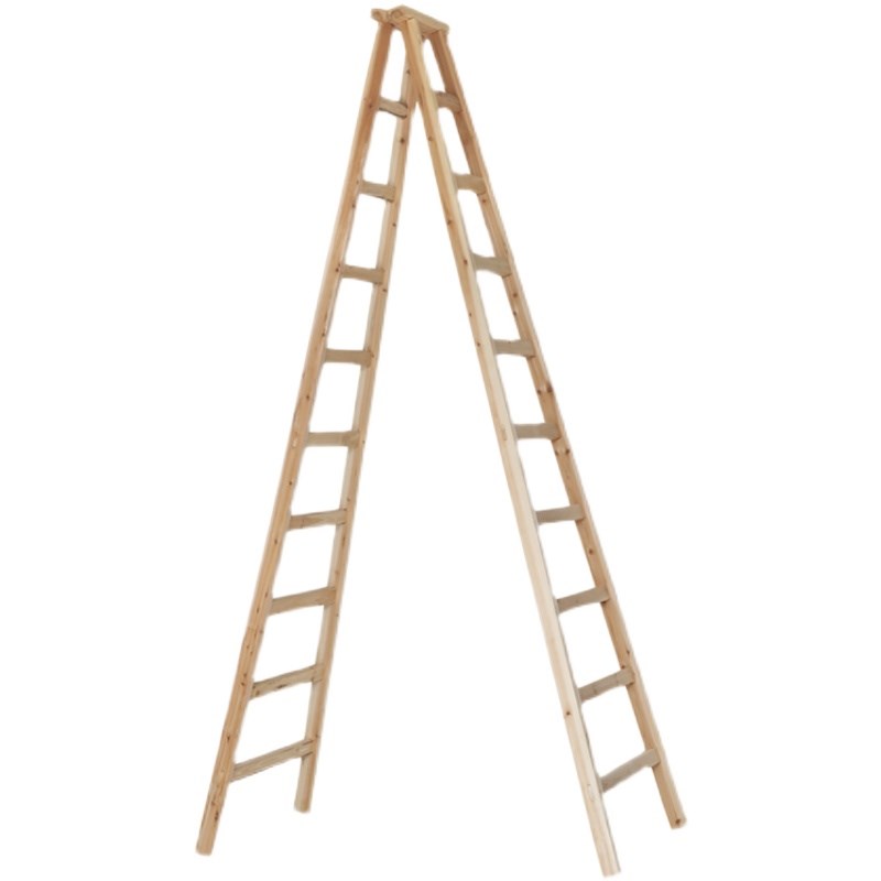 木梯子人字梯2米2 侧木质梯 家用折叠梯 家用装修梯 加粗加厚
