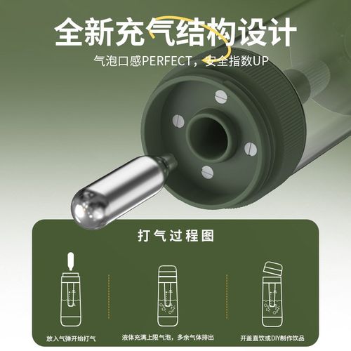 IiO气泡水机家用自制碳酸饮料气泡苏打打气机便携式外带商用