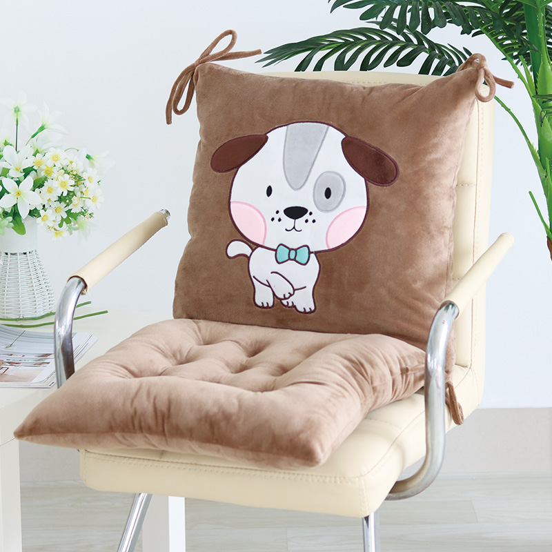 椅子坐垫背垫一体腰靠办公室靠背加厚学生座垫毛绒餐椅垫屁股垫子