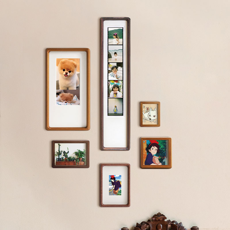 儿童卧室照片墙相框打印照片简约现代实木装饰挂墙宝宝相片墙