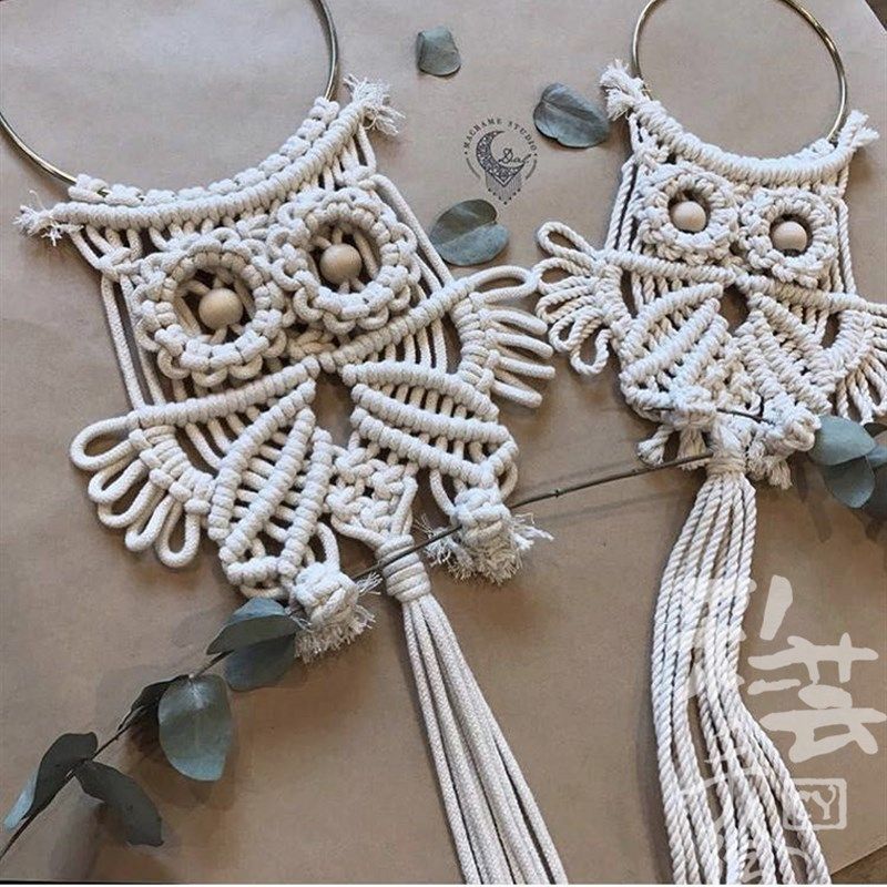 编织di材料包猫头鹰毛线手工挂件儿童房装饰墙挂挂毯in家居壁饰,家居饰品,壁饰,淘宝优惠券,粉丝福利购,淘宝优惠卷