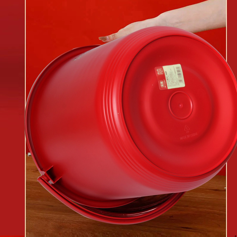 塑料家用大号红色乔迁新居结婚用品红桶带盖喜桶水桶手提陪嫁米桶