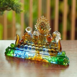古法琉璃百宝座桌面装饰密宗法器摩尼宝百宝总集家用供奉用品