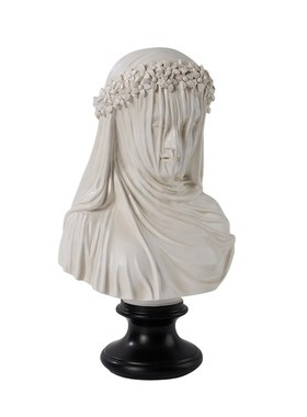 哥特式雕像艺术树脂面纱少女斗篷半身像新娘头纱胸像道具家居摆件