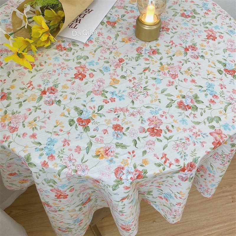 大千印象 in橘色花朵桌布盖布野餐布民宿咖啡店软装饰宿舍