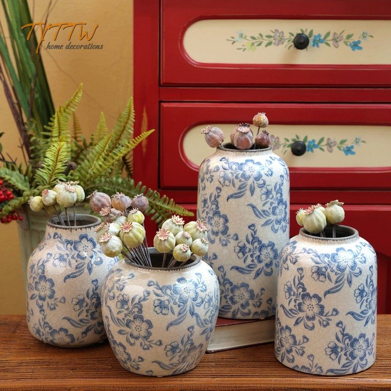 新青古法冰裂纹陶瓷瓶器桌面书房办公室样板间装饰摆饰,家居饰品,桌面摆件,淘宝优惠券,粉丝福利购,淘宝优惠卷