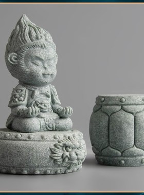 器物志 青砂石桌面工艺品装饰摆件底座台鱼缸造景摆设小杯垫