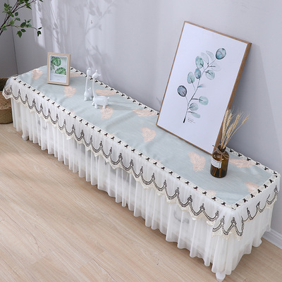电视柜罩盖布防滑蕾丝防尘罩长方形客厅长条桌布鞋柜防尘帘