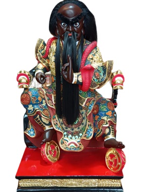 法公张圣君张真神像坐龙椅纯樟木雕摆放客厅