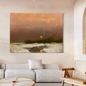 纯手绘油画侘寂风客厅沙发背景墙装 饰画莫奈肌理抽象风景玄关挂画