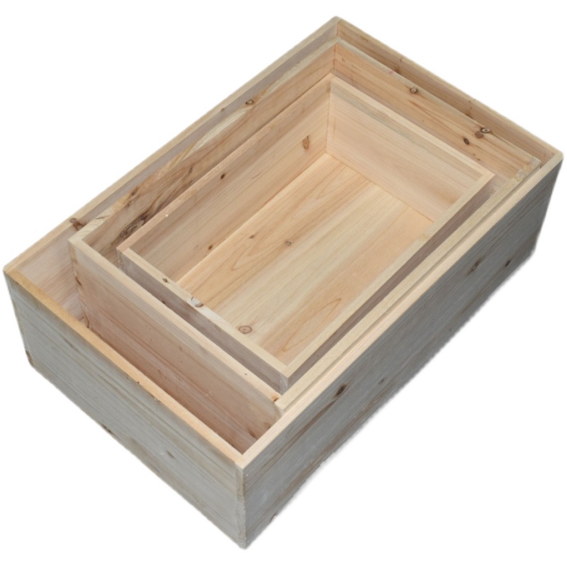 实木筐复古木盒装饰超市堆头木箱定制陈列盒大小木框箱水果展示筐