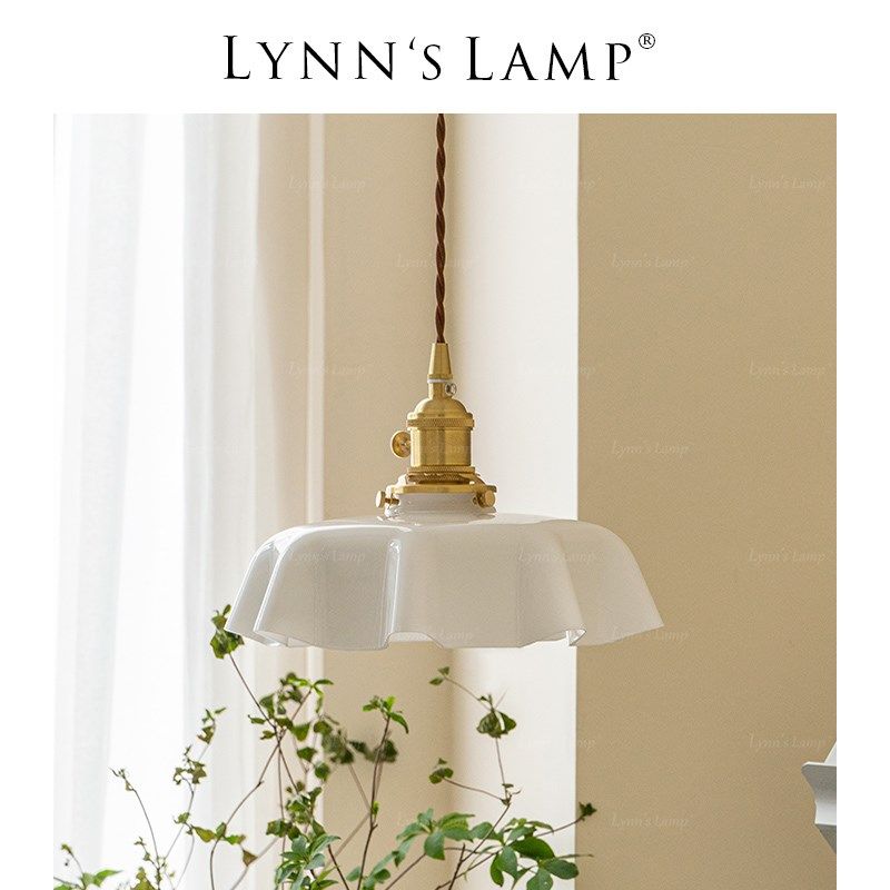Lnn立意 法式奶油小吊灯 玻璃复古黄铜飘窗吧台浪漫阳台床头灯,家装灯饰光源,床头/玄关/吧台/过道吊灯,淘宝优惠券,粉丝福利购,淘宝优惠卷