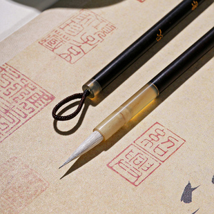 兰斋小楷毛笔初学湖笔狼毫兼毫抄经紫毫行书小楷笔初学者级黑檀木