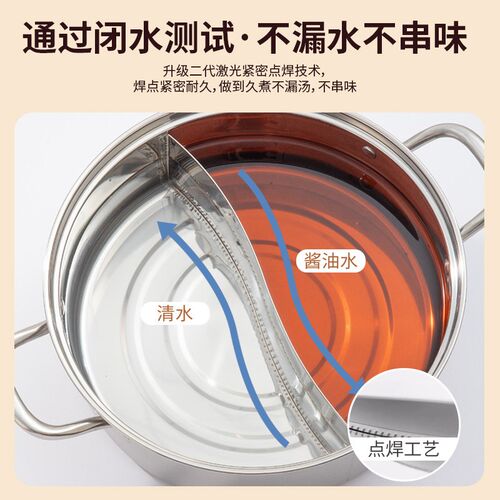 国风加厚鸳鸯锅汤锅火锅锅电磁炉锅火锅盆具