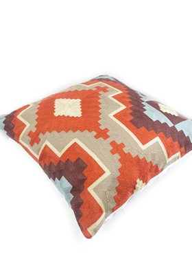 样板房高档土耳其风格ilim砖红绣花靠垫民族风抱枕绣花抱枕