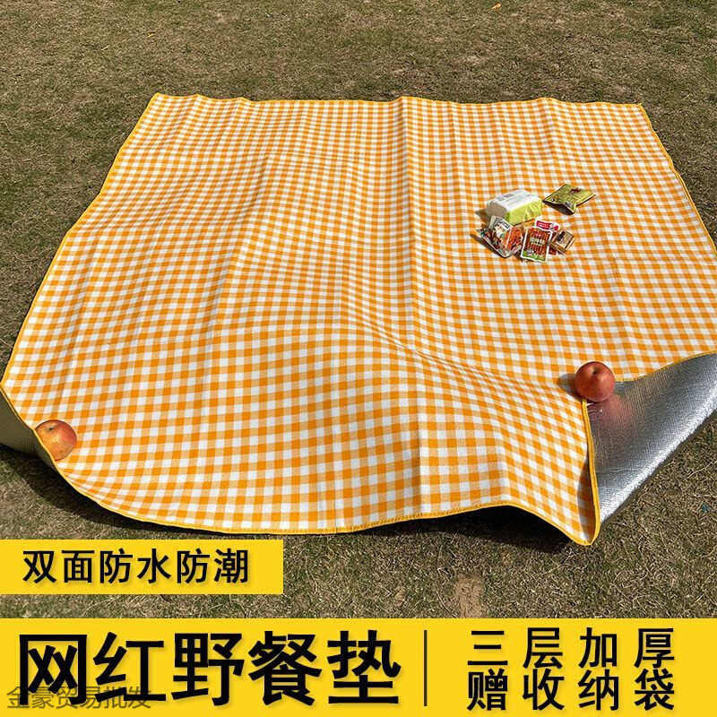 加厚彩膜野外露营户外野炊野餐地垫草坪垫子防水特厚宿舍防潮床垫