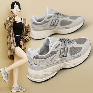 【控价】MBL2002新款2024夏秋季运动鞋透气拼色休闲女鞋厚底圆头