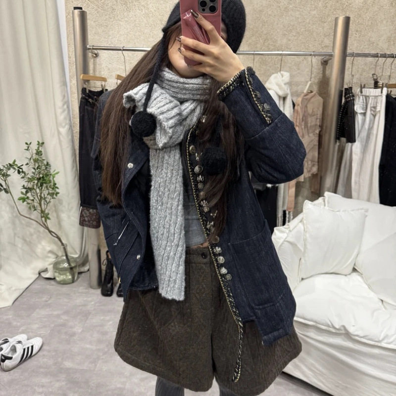 DD【自由自在】羽绒外套女士小众冬季新款鸭绒上衣纽扣装饰设计感