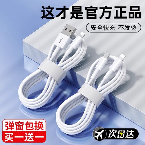 适用苹果数据线iPhone14充电线15promax正品16/17双C快充13/12手机PD平板iPad车载闪充原X/XR/XS装传输线2米