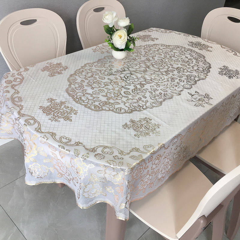 布艺防水防油防烫免洗c塑料台布欧式茶几折叠餐桌垫椭圆形桌布