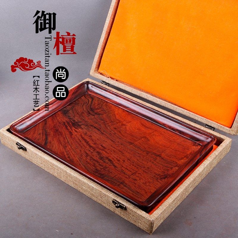 独板大红酸枝复古文盘都承盘交趾黄檀实木水果盘红木茶盘餐具盘