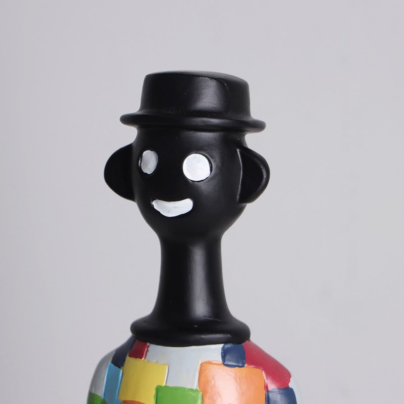 样板间儿童房卡通风人物动物猫创意抽象彩色树脂软装饰品