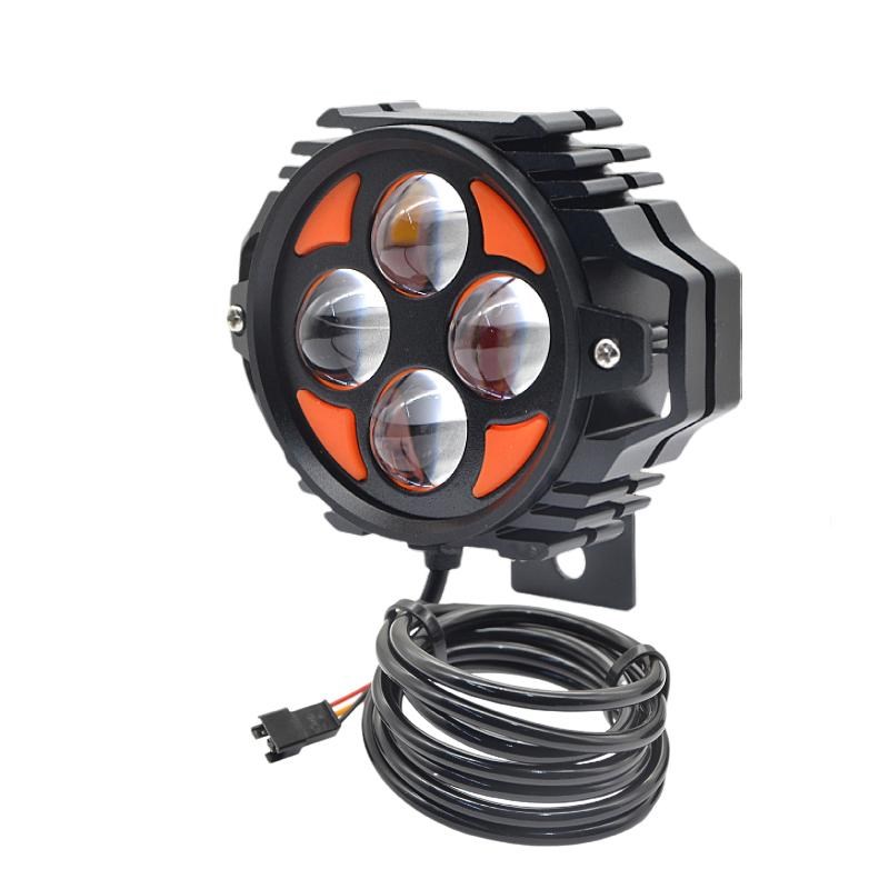 8V代驾车灯LED高亮黄白光变光透镜聚光带喇叭蜂鸟代驾车防水前灯