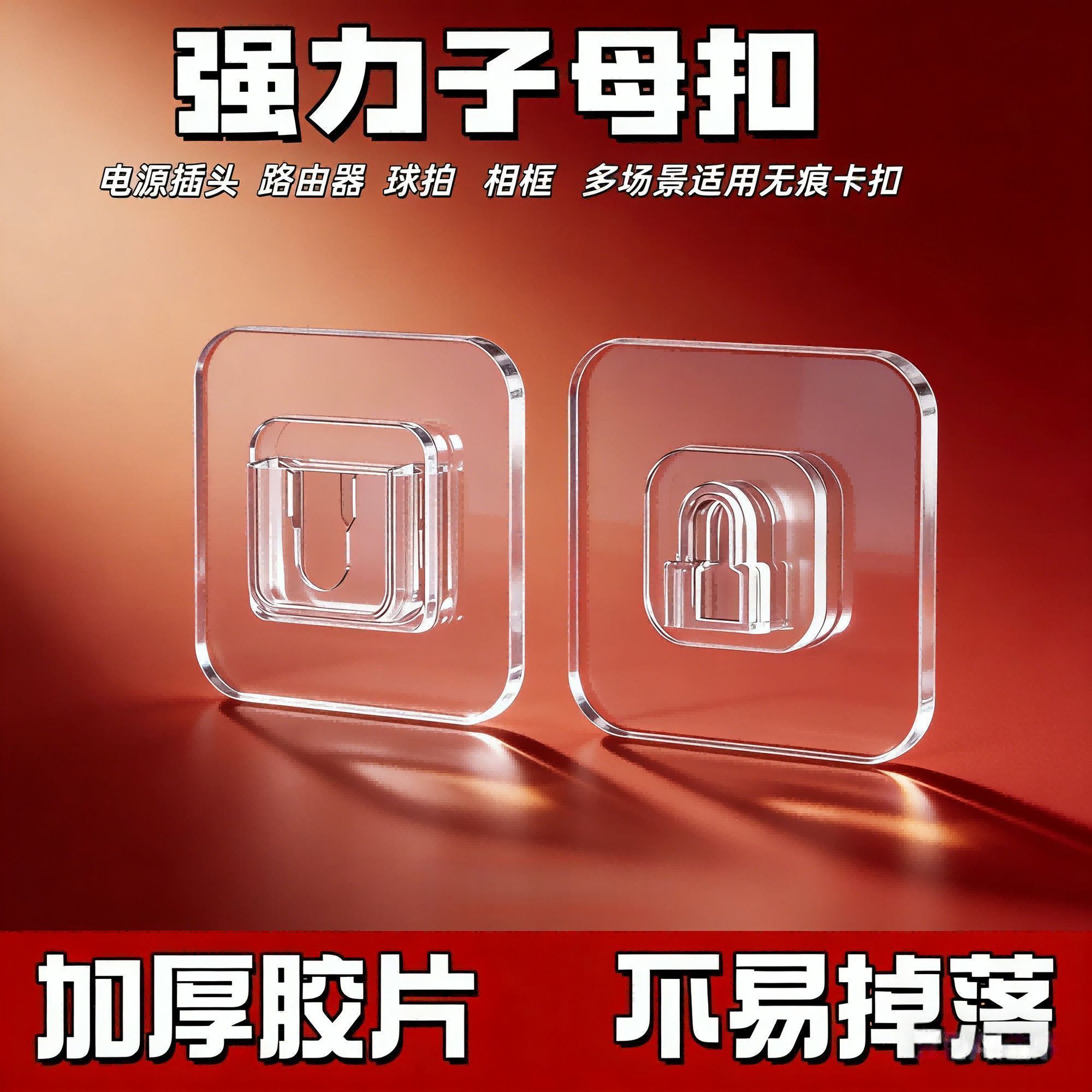 子母扣粘钩免打孔壁挂强力承重钩
