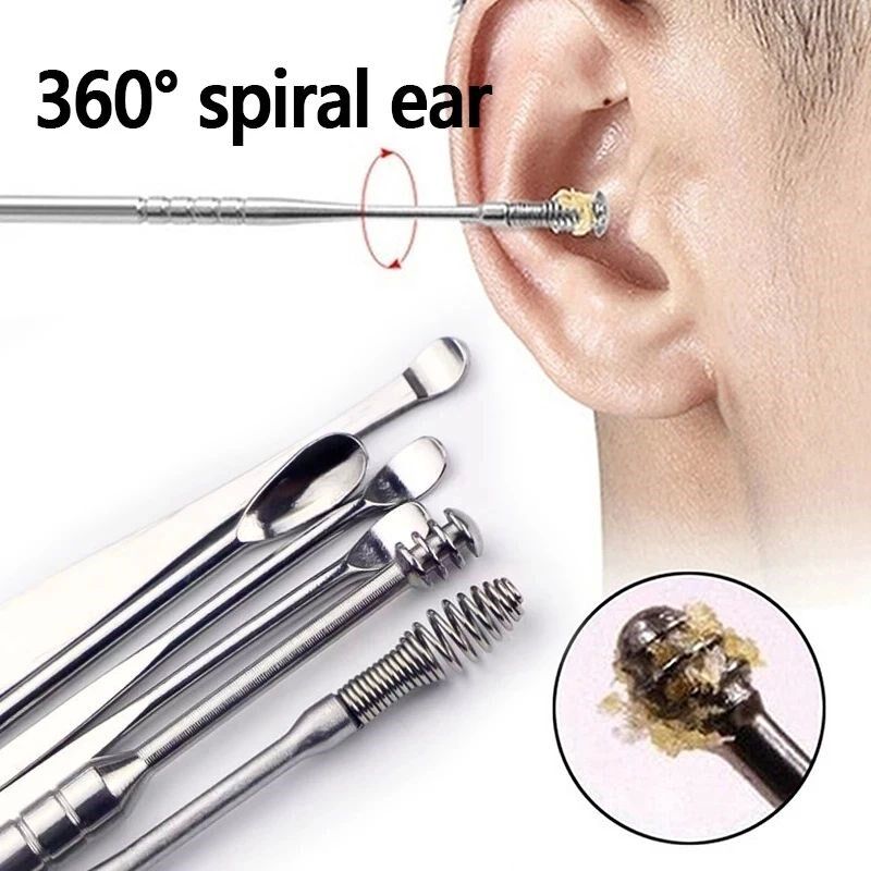 6Pcs/seet ear cleaner Ear Wax Pickers Stainless Steel Earpic