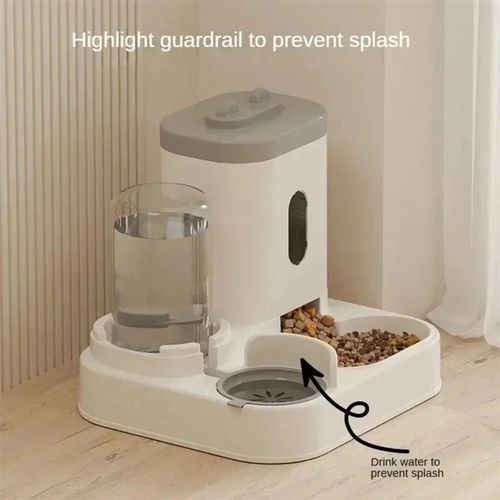 Automatic Feeder Dog Cat wFood Bowl With Water Fountain Larg