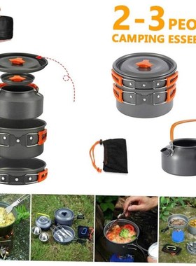 Outdoor Camhping Cookware Kit Aluminum Cooking Pots Set Wa