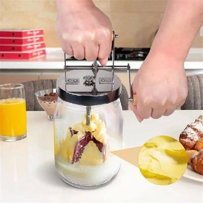 Hand Crank Buktter Churner Manual Butter Maker Cream Mixer