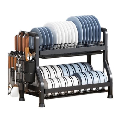 Large 3-Tier Dish Drying RacAk Dish Drainer Utensil Holder