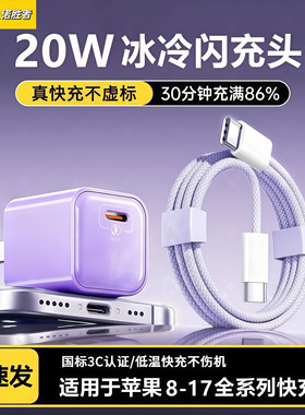 诺胜者充电头20W快充头迷你typec充电器适用华为iPhone16苹果15手机pd小巧便携双口通用yoobao快充电插头套装