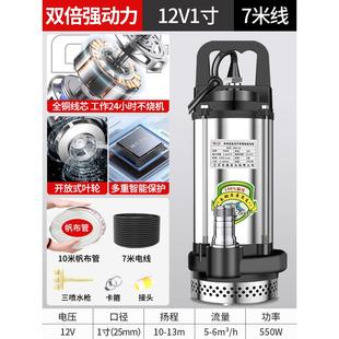 直流无刷潜水泵12V24V48V60V72伏家用电瓶车抽水泵小型家用抽水机