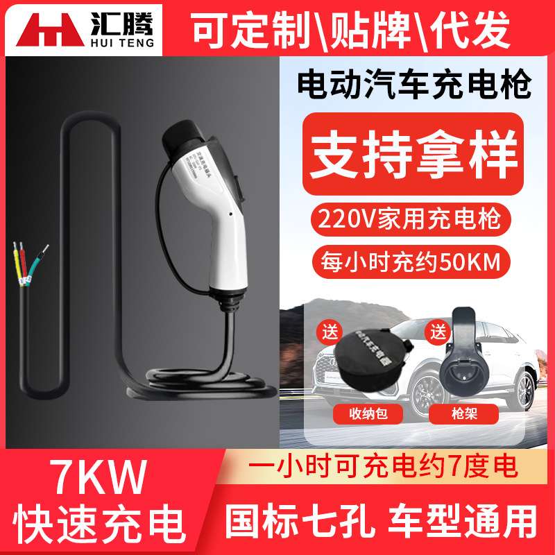 新能源电动汽车充电枪器线16A3KW随车充便携式免接地线比亚迪通用