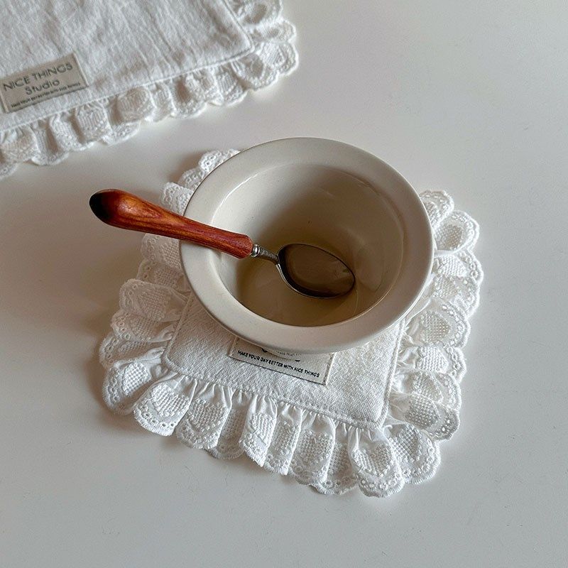 niin 韩式in风爱心边小餐巾餐垫杯垫层多用途防尘盖布,居家布艺,餐垫,淘宝优惠券,粉丝福利购,淘宝优惠卷