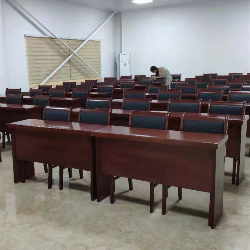 培训条桌主席台大条形会议党员木皮会议室油漆桌椅长小型双人