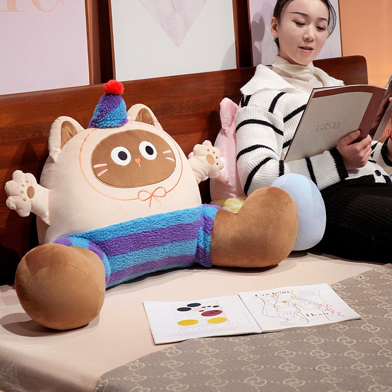 猫咪床头靠垫软包大靠背垫孕妇靠枕沙发抱枕护腰枕头宿舍床上儿童