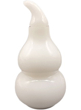 天然玉石白玉葫芦带盖子中间装水客厅办公室装饰品乔迁业礼品