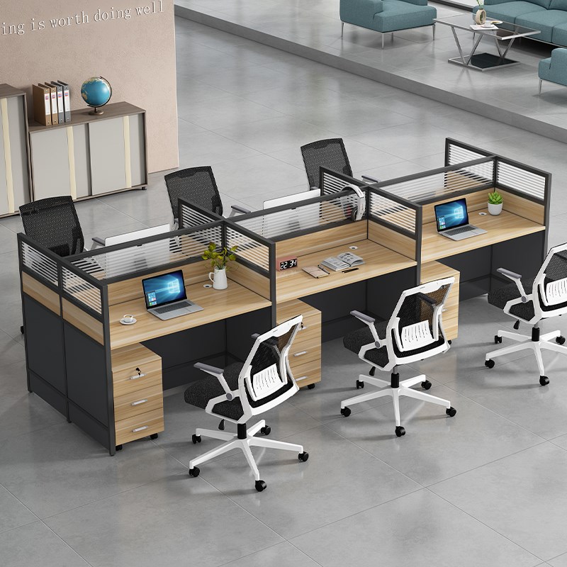 职员办公桌椅四六人位现代屏风卡座办公室电脑员工位桌