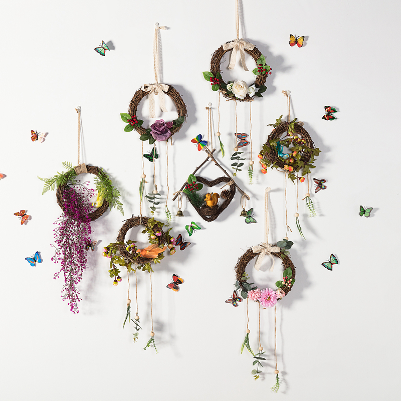 花环装饰墙上挂件创意卧室墙壁壁挂饰客厅房间墙面装饰品挂墙墙饰