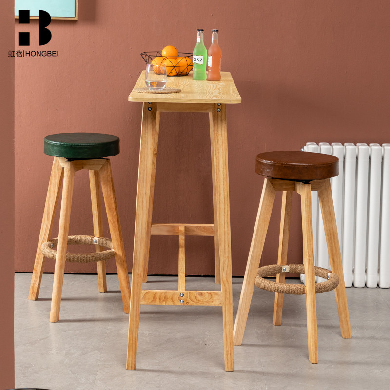 虹蓓吧台椅脚凳家用实木吧台凳现代旋转创意欧式前台椅子,商业/办公家具,酒吧椅,淘宝优惠券,粉丝福利购,淘宝优惠卷