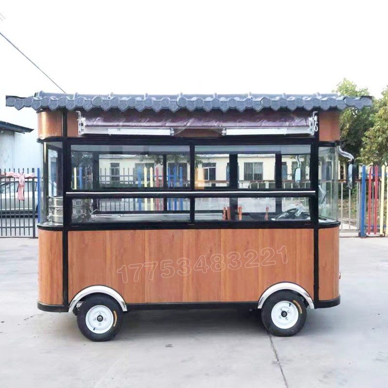 小吃车多功能餐车小推车冷饮炸串熟食卤菜摆摊车电动四轮早快餐车