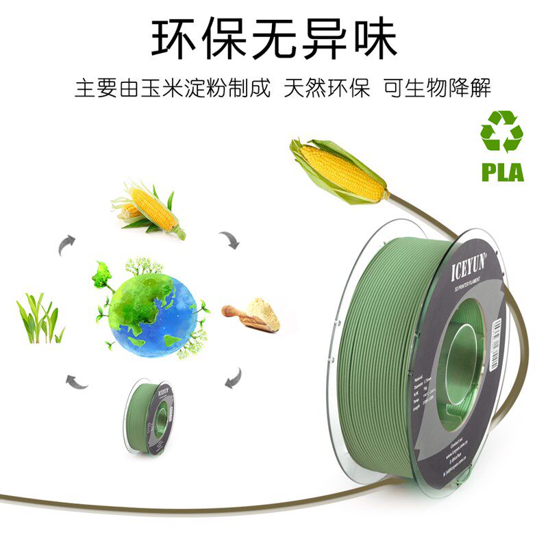 双弟ICEYUN 3d打印机耗材 亚光PL 1.75mm 1KG 0.5KG 哑光材料