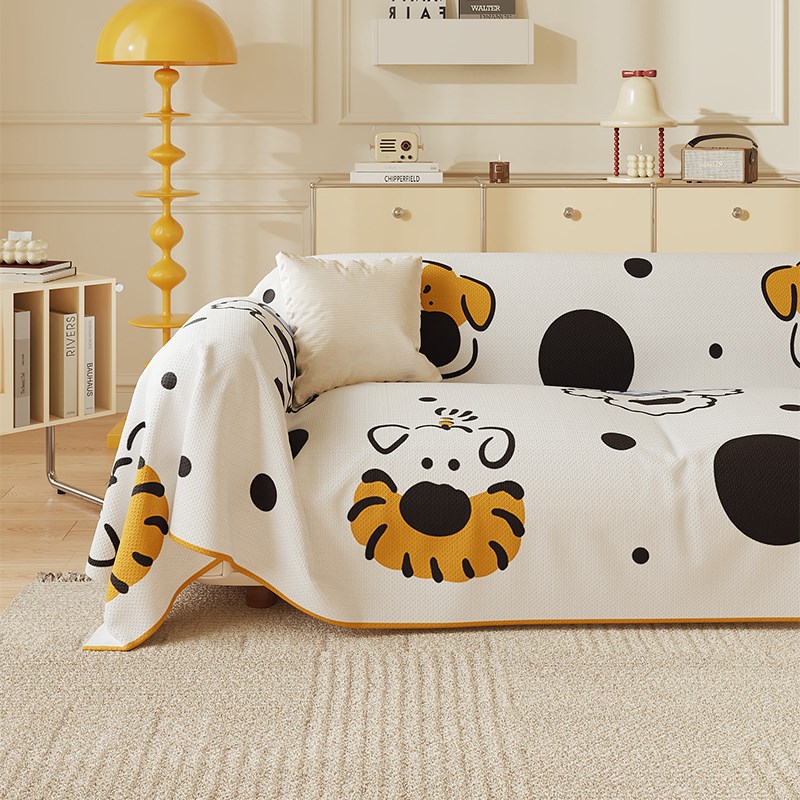 可爱小狗夏季防滑沙发盖布22新款沙发垫全盖沙发巾四季通用罩