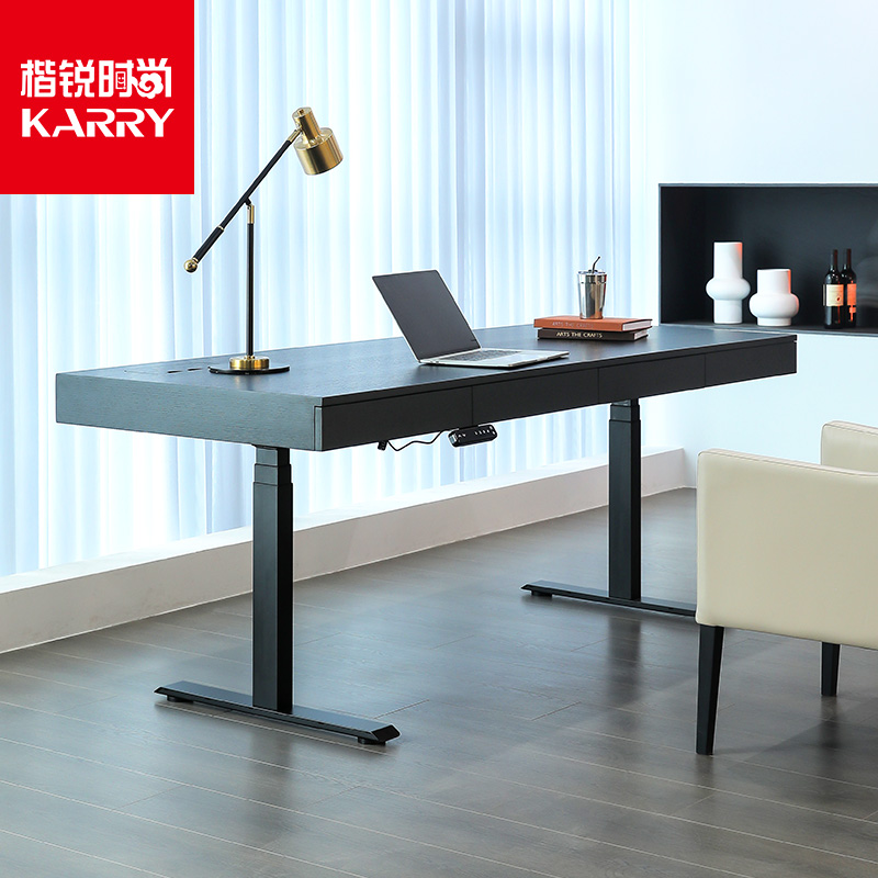 意式电动升降书桌家用客厅人办公桌阳台书房电脑桌学习桌子